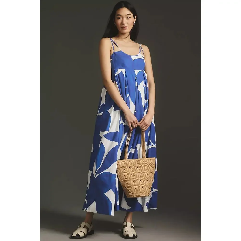 Anthropologie Printed Babydoll Smock Maxi Dress NWT - Picture 1 of 7